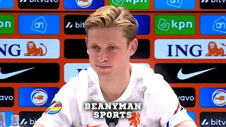 'I'm FLATTERED Man Utd are showing interest BUT I am at biggest club in the world' | Frenkie de Jong