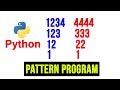 Python Pattern Programs - Printing Numbers in Right Triangle Shape