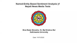 Named-Entity Based Sentiment Analysis of Nepali News Media Texts