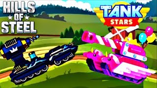 Hills Of Steel  VS  Tank Stars Update - TESLA Tank vs PINKY Tank | Android Gameplay FHD