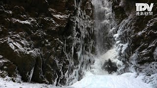 つらら輝く銀世界 神通滝冬の装い  徳島県神山町