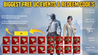 😱 Biggest Free UC Events \u0026 Redeem Code | Get Free 12,00 UC Free 1800 UC Free 3800 UC | PUBGM