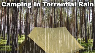 Camping In The Rain.! Relaxing With Heavy Rainstorm, Tent, Forest, ASMR