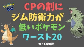 【ポケモンGO】CPの割にジム防衛力が低いポケモン ランキング【ゆっくり解説】