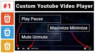 #1 Youtube Video Player | Play Pause Function | HTML,CSS And Javascript
