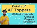 All CAT Toppers Details | Acads Gender Location Age Sectional Percentiles | #Motivation  #CATExam