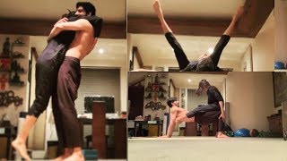 Sushmita Sen and his Lovely Boyfriend Rohman Sawal | Yoga Moves | Couple Goles