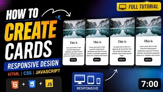 How To Create Responsive Cards Using HTML CSS & JavaScript | Beginner to Pro (2026)