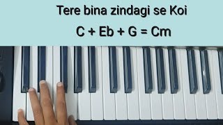Tere Bina Zindagi Se Koi Shikawa Tutorial(Chords+Melody) | Aandhi | Keyboard