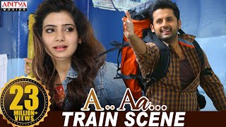 A Aa Scenes | Samantha Nithiin Train Scene | Nithiin, Samantha | A Aa New Hindi Dubbed Full Movie