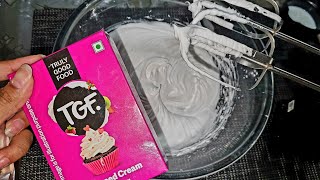 whipping cream in just 3 min using whipping cream powder||TGF whip cream at home,only 2 ingredients