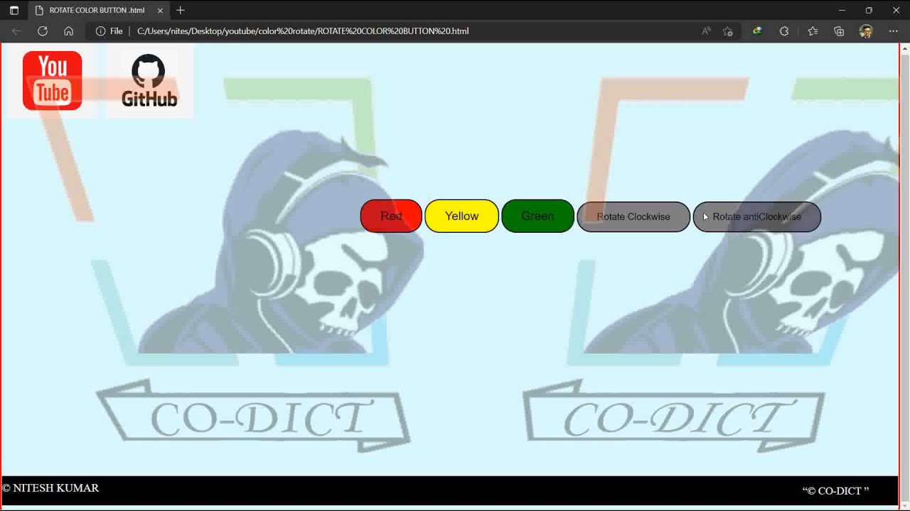 Color Button Rotate Rotate Button Code Html Css Javascript
