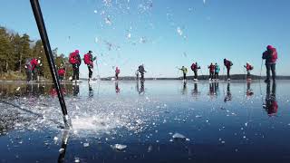 Retkiluistelua Näsijärvellä - Skating on plain lake ice