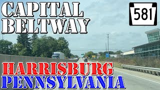 PA 581 West - Capital Beltway - Harrisburg - Pennsylvania - 4K Highway Drive