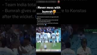 Never mess with bumrah ! Heated moment between konstas n bumrah | celebration of bumrah to konstas