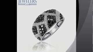 JewelersClub 1.00ctw Genuine Black \u0026 White Diamond Ring in Sterling silver