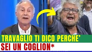 TRAVAGLIO SBOTTA IN DIRETTA SEI SOLO UN COGL1ONE