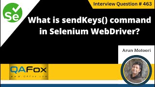 What is sendKeys() command in Selenium WebDriver (Selenium Interview Question #463)