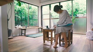 【どしゃぶりの日の過ごし方】雨の日のお掃除と水彩画対決。