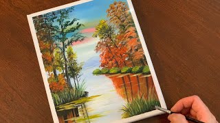 Fall is Coming/Easy Acrylic Painting for Beginner/Step by Step/Painting Tutorials/ Painting ASMR