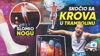 SKOČIO SAM SA KROVA U TRAMBOLINU ! *povredio se* (nije clickbait)