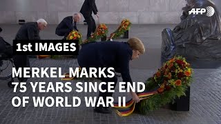 Angela Merkel attends ceremony marking 75 years since end of WWII | AFP