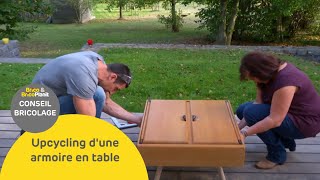 Upcycling d'une armoire en table