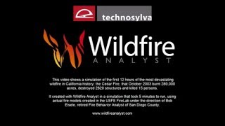 Cedar Fire: first 12 hours simulation using Wildfire Analyst