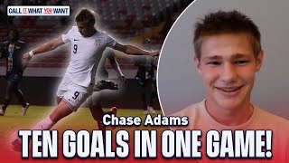 Chase Adams on 'Baby Haaland' nickname \u0026 scoring 10 goals in USMNT U17's historic 22-0 win!