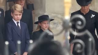 Prince George and Princess Charlotte final curtsy at Queen's funeral