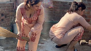 Pakistani Desi Cleaning Vlog _ Vilage Woman Daily Routine Work _ Desi Aunty Hot Vlog _ Hot Girl Vlog