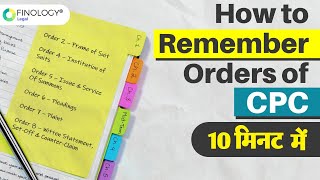 Tricks to Remember Orders of CPC | Learn CPC easily & quickly | Orders of Civil Procedure Code