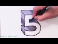 how to draw the number 5 in 3d