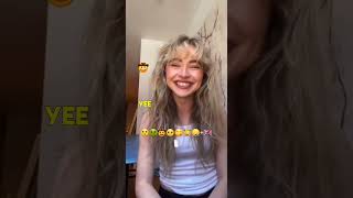 Sabrina Carpenter acting out different emojis on her TikTok 😂😆