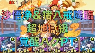 パズドラ　沙悟浄\u0026猪八戒降臨 超地獄級 覚醒ハクPT