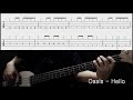 oasis hello bass cover with tabs 072