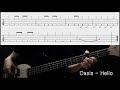 oasis hello bass cover with tabs 072