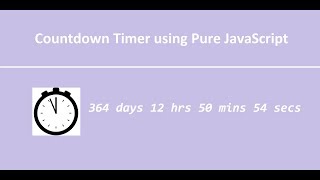 Countdown Timer using Pure JavaScript
