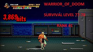 Streets of Rage 4 | Survival #1 rank level 77 + 78 | 2.9 million world record  | Mr X Nightmare