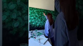 Vertical garden / Deep green painting/ Acrylic painting ideas / Leaf painting