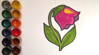 How to draw a flower/Как нарисовать цветок/Gul qanday chiziladi/Гүлді қалай салуға болады