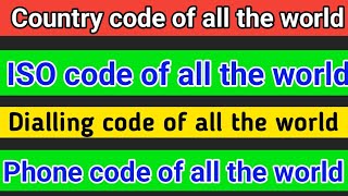 Country Codes | ISO Country | Codes Phone Codes | Dialing Codes | Telephone Codes