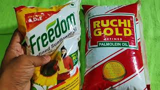 freedom refined Sunflower oil vs Ruchi gold who is the best #trending @Pushpa_advertisement