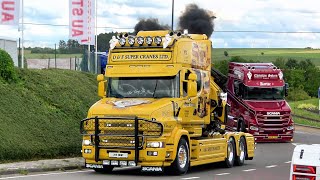 Truckshow Ciney 2024 Part 1 with Scania V8 open pipes sound and other beautiful