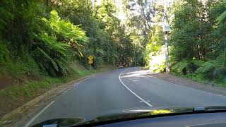 Driving up through the Dandenong Ranges in Melbourne, Victoria