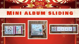 TUTO SCRAP Mini album Sliding thème Cirque 🎪et Chat 🐈