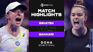 Iga Swiatek vs. Maria Sakkari | 2022 Doha Semifinal | WTA Match Highlights