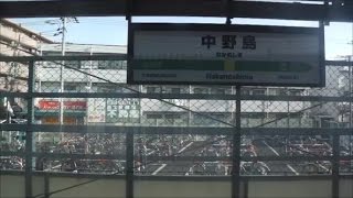 【車載】朝の中野島駅から登戸駅へ向かう南武線の上り電車