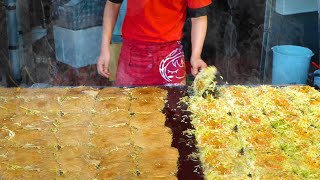 Fastest Worker 2022 - Okonomiyaki Master’s Amazing Skill - Japanese Street Food