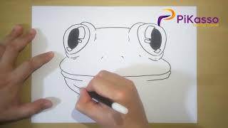 Frog Face Easy Drawing Tutorial